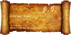 Járay Ida névjegykártya